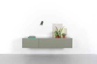 Design tv-meubel, RAAT, Halm | 150, Mosgrau, Staand of zwevend